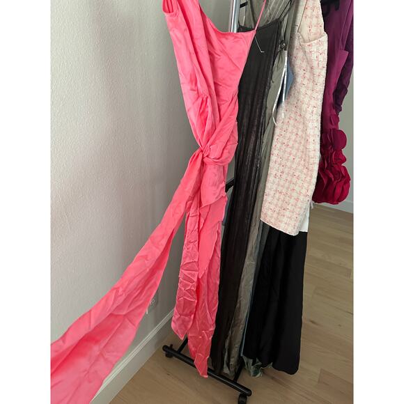 Amanda Uprichard Palmira Maxi Dress in Pink Ribbon - Picture 5 of 5